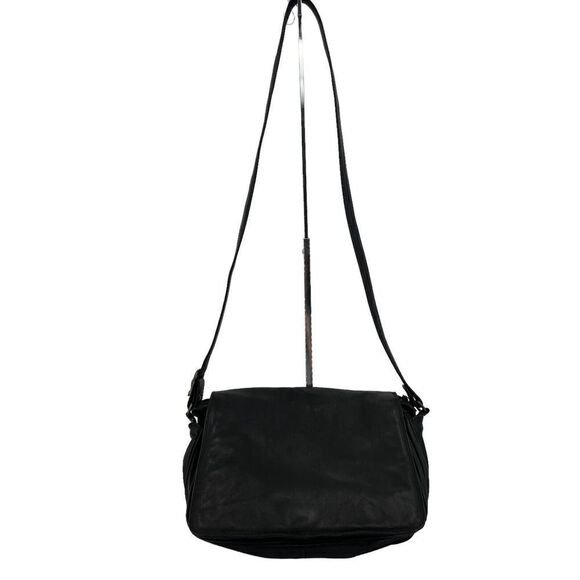 Derek Alexander Dali Soft Black Leather Crossbody Shoulder Bag Messenger - Picture 1 of 11